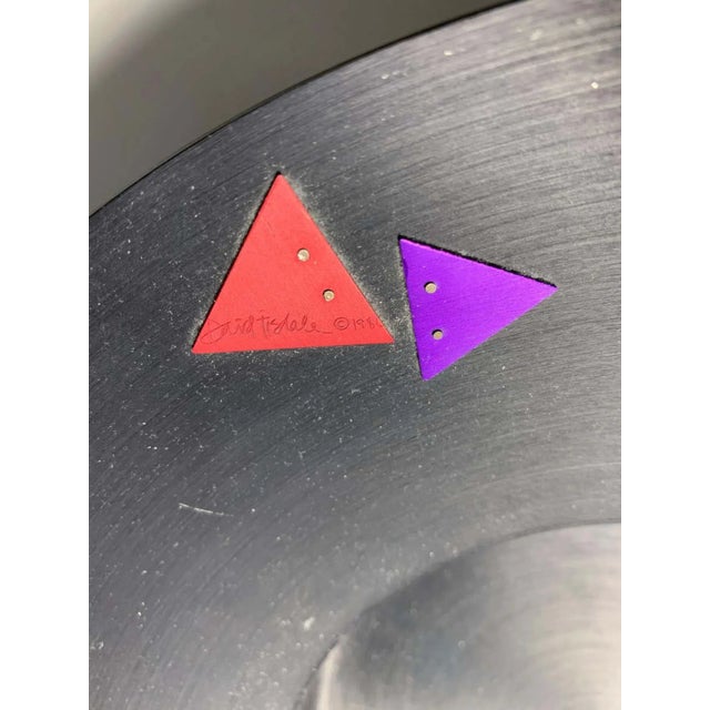 Metal David Tisdale Post-Modern Memphis Bowls- a Pair For Sale - Image 7 of 11