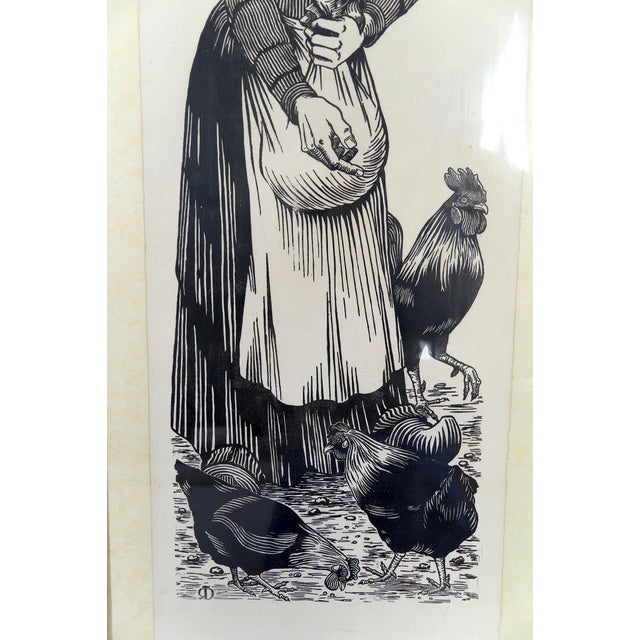 1970s French Artist, Peasants, 1970, Woodcut Prints, Set of 2 For Sale - Image 5 of 13