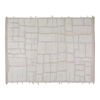Moroccan Hand Knotted Wool Rug, 9'4"x12'5" For Sale