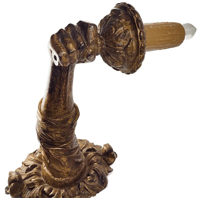 Pair of Baroque Wood Gilt 17th Century Italian Hand Carved Arm Sconces For Sale In Dallas - Image 6 of 9