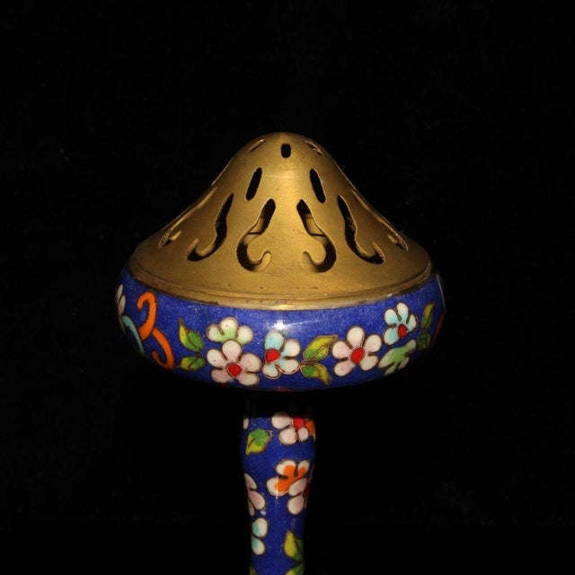 Late 19th Century Late 19th Century Cloisonné Enamel Censer With Pierced Lid, 613g For Sale - Image 5 of 9