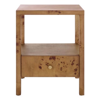 Willshine Burl 1 Drawer Accent Table in Natural For Sale