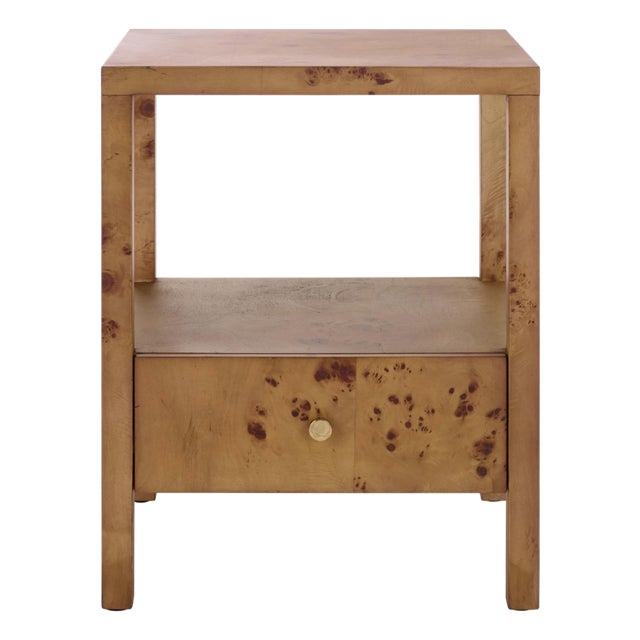 Willshine Burl 1 Drawer Accent Table in Natural For Sale