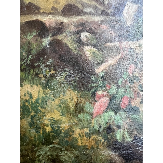 Edouard Rheiner, Mountain Landscape and Small Stream, Oil on Canvas, 1890s-1910s, Framed For Sale - Image 7 of 12