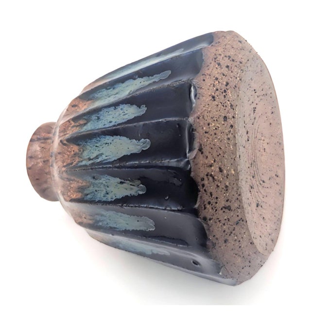 Mid-Century Modern Vintage Glazed Stoneware Bud Vase For Sale - Image 3 of 11