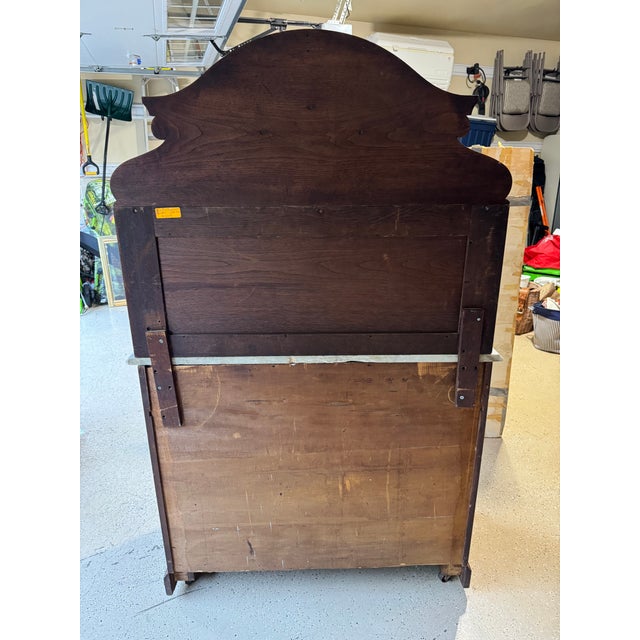 Brown Antique 19th Century Victorian Walnut Marble Top Carved Buffet /Sideboard /Server /Cabinet/Hutch For Sale - Image 8 of 11