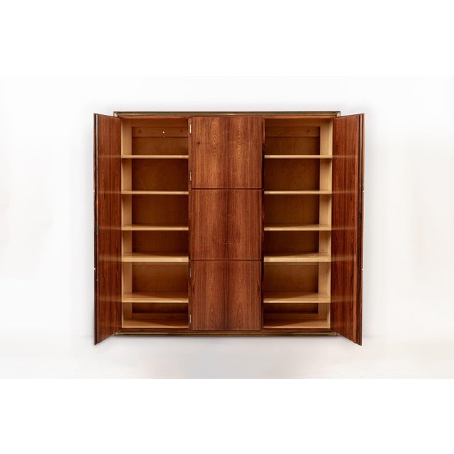1950s Exceptional Mid Century Danish Modern Floating Rosewood Wall Cabinet 1950s For Sale - Image 5 of 13