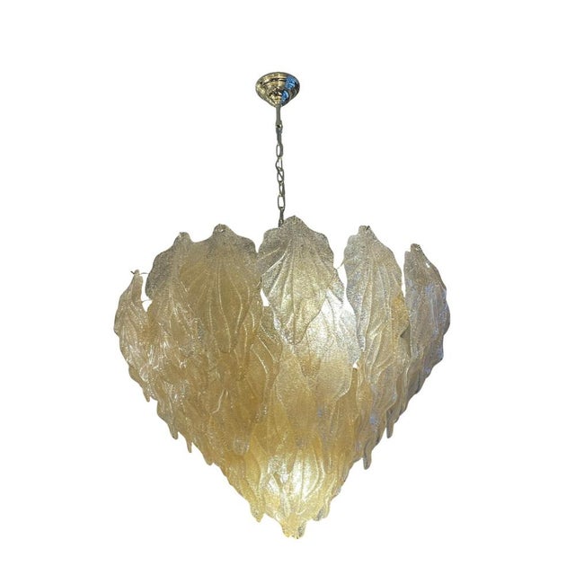 Murano Glass Waterfall Gold Leaf Lamp, 1970s For Sale - Image 3 of 9