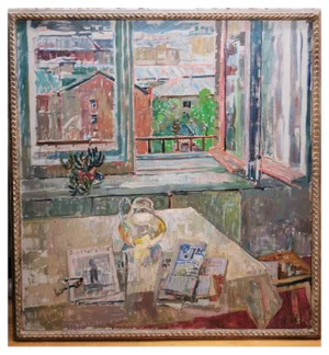 Maya Kopitzeva, Window on the City, 1968, Oil on Canvas