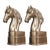 This is a striking and substantial pair of sculptural bookends, featuring detailed horse heads. The horses are crafted...