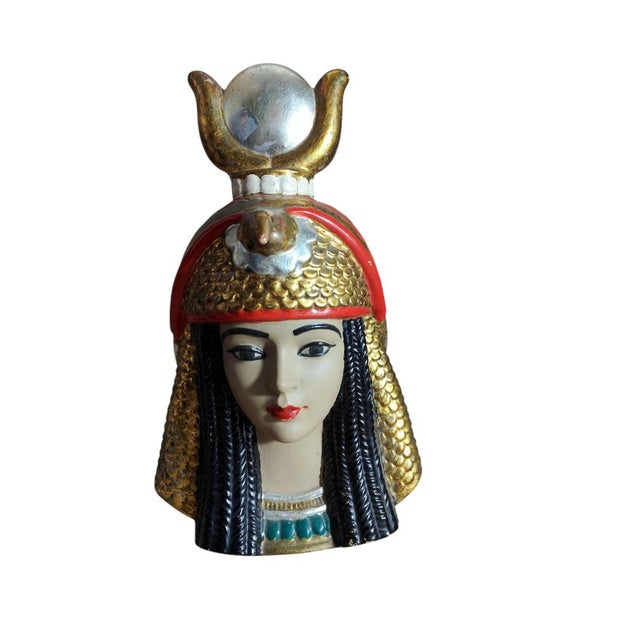 Ceramic Bust of Cleopatra in Gold, 1950s For Sale - Image 7 of 11