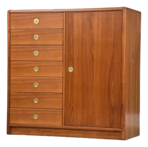 Danish Modern Style Teak Armoire Dresser