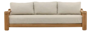 Outdoor Teak & Taupe Cushion Sofa