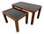 Vintage Mid-Century Modern Teak & Black Formica Nesting Tables – Set of 2 For Sale