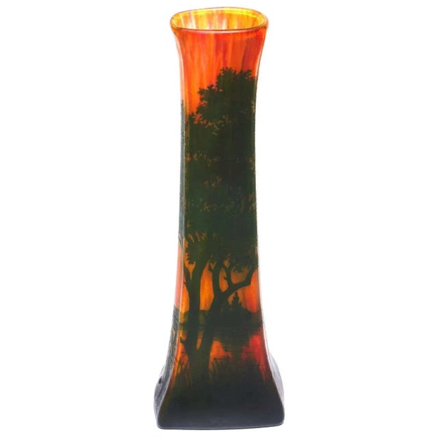 Daum Nancy Cameo Scenic Art Nouveau Vase For Sale - Image 10 of 10