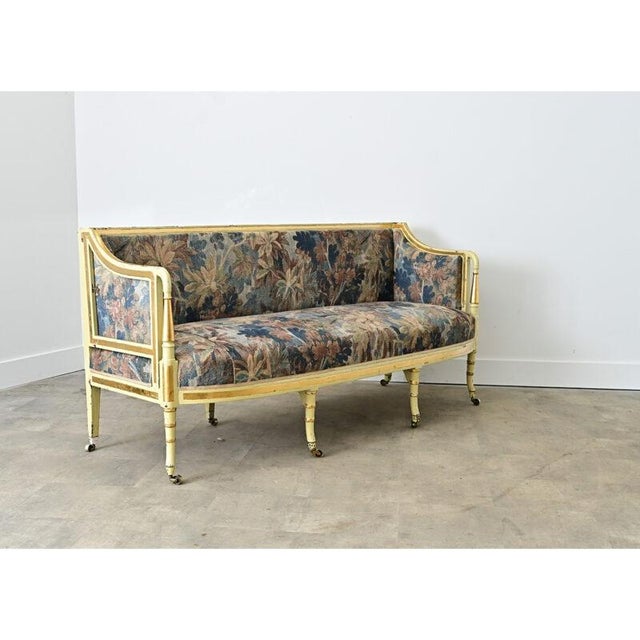 19th Century 19th Century Dutch Painted Parcel Gilt Settee with New Upholstery For Sale - Image 5 of 15