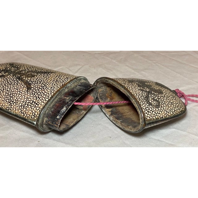 Rare Antique 19th Century Chinese Bronze Shagreen Stingray Glasses Case Holder For Sale - Image 10 of 11