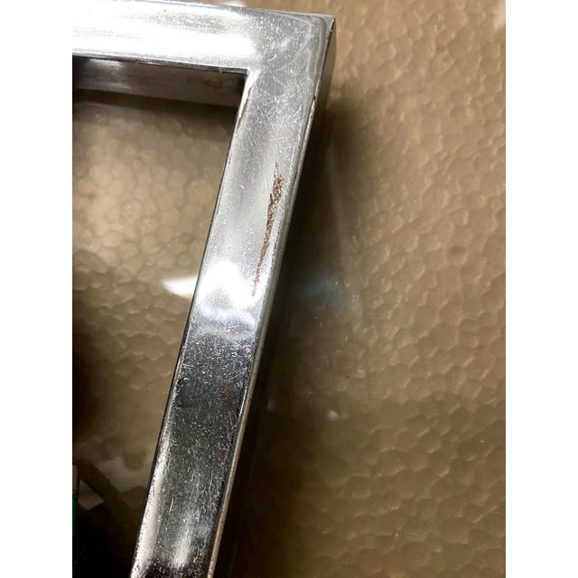 1960s Brutalist Italian Leather & Chrome Table Lamp For Sale In Chicago - Image 6 of 8