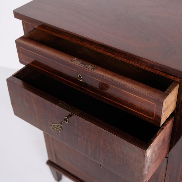 Antique Mahogany Chest of 4 Drawers with Tapered Legs, 1860s For Sale - Image 6 of 11