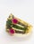 English Bochic ‘Capri’ Vintage Sapphire, Ruby & Emerald Cuff In 18K Gold & Silver For Sale - Image 3 of 13