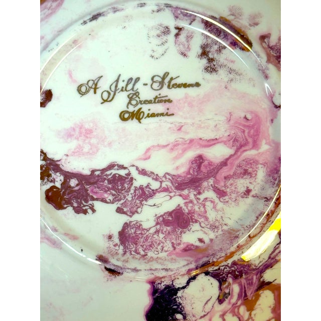 Sascha Brastoff Sascha Brastoff 'Surf Ballet -Pink' for Jill Stevens Miami Beach, Service For 8 For Sale - Image 4 of 12