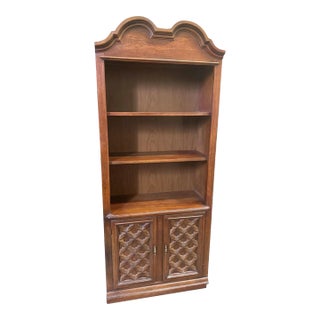 Spanish Colonial Revival Oak Book Case With Cabinet Storage - Mid 20th Century - 2 Available For Sale