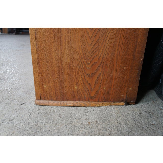 Antique Victorian Quartersawn Oak Wardrobe Armoire Closet Cabinet 74" For Sale - Image 13 of 14