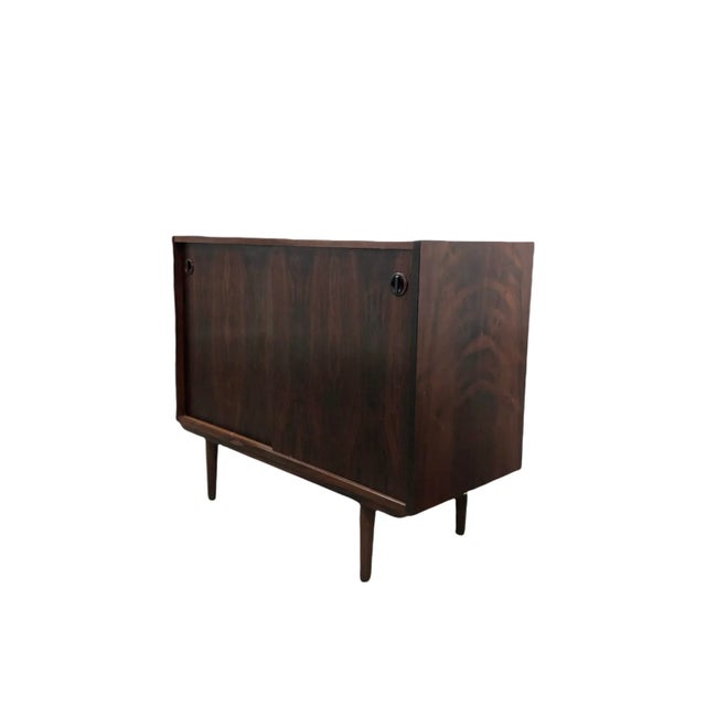 Vintage Danish Mid Century Modern Record Media Cabinet or Credenza in Style of Kai Kristiansen. Uk Import For Sale - Image 4 of 8