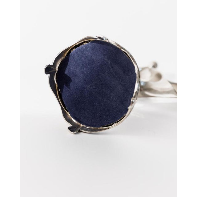 Mid-Century Silver-Plated Hanukkah Menorah with Rotating Star of David, 1960s For Sale - Image 10 of 11