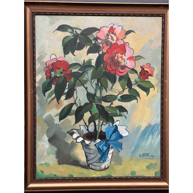 G. Källbom, Flower Motif in Pot, 1960s, Oil on Panel, Framed For Sale - Image 13 of 18