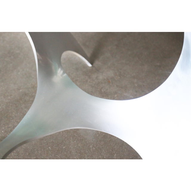 Metal 1970's Propeller Coffee Table by Knut Hesterberg (Attr.) Aluminum and Glass For Sale - Image 7 of 12