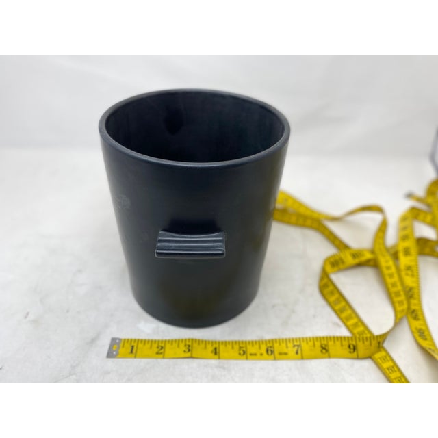 Black 1980s Postmodern Asymmetrical Matte Black Ceramic Wine Chiller by Lushlife For Sale - Image 8 of 8