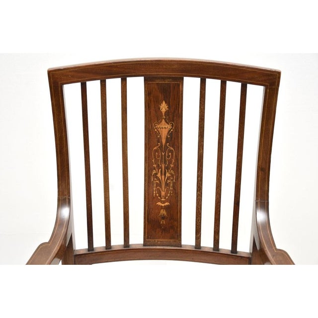 Wood Antique Edwardian Armchair, 1900s For Sale - Image 7 of 11