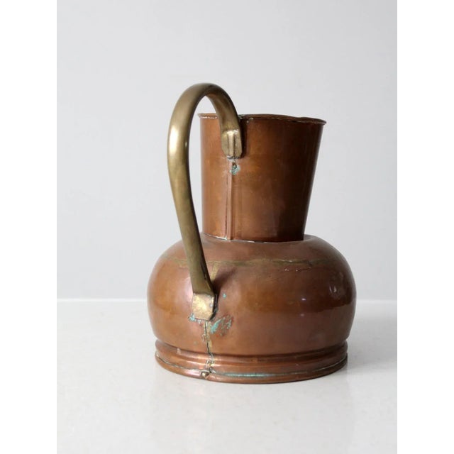 Antique Dutch Copper Ewer With Brass Handle For Sale - Image 6 of 13