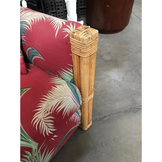 Restored "Big Kings" Plush Rattan Loveseat Sofa With 4 Strand Arms, Pair For Sale In Los Angeles - Image 6 of 10