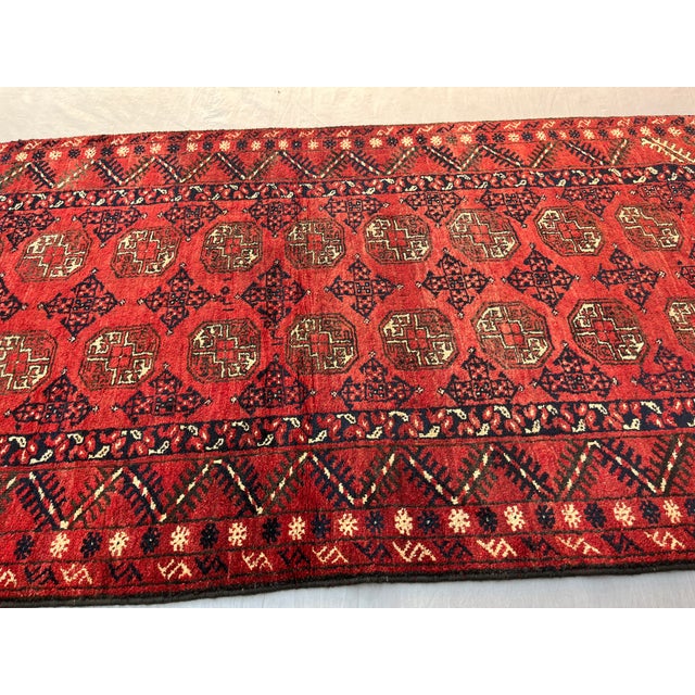 Vintage Afghan Ersari Turkmen Bokhara Gallery Rug - 8'1" X 3'7" For Sale - Image 10 of 12