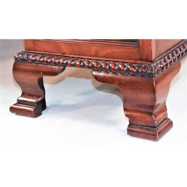 Wood Late 19th Century English Chippendale Style Mahogany Partners Desk For Sale - Image 7 of 12
