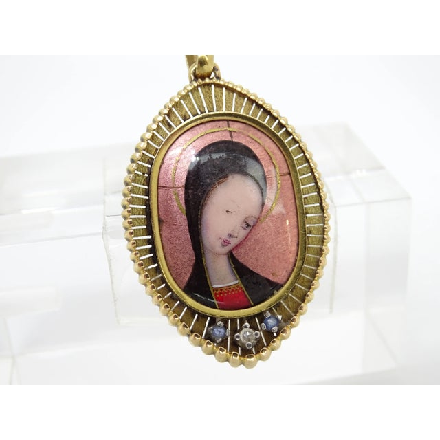 1920s Vintage French 18k Gold and Enamel Pendant, 1900 For Sale - Image 5 of 18