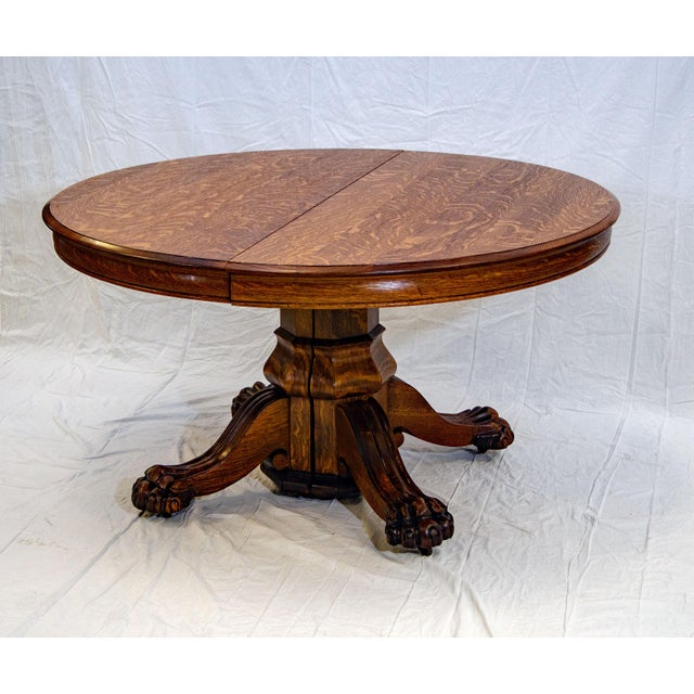 Solid Round Oak Dining Table, Quarter Sawn Chairish