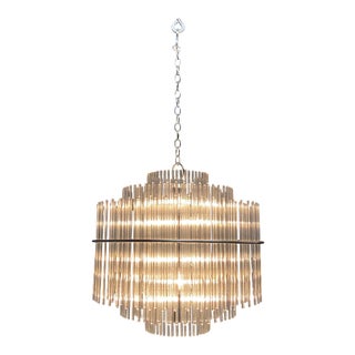 Midcentury Glass Rod Chandelier For Sale