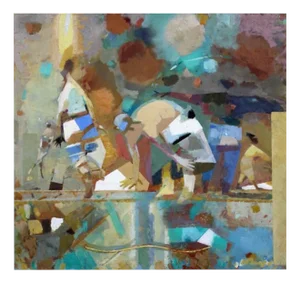 Victor Karnauh, Game, Oil on Canvas, 1990s