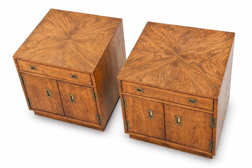 Pair of Vintage Campaign Style Nightstands / End Tables — view 6