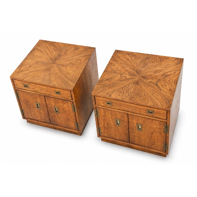 Pair of Vintage Campaign Style Nightstands / End Tables For Sale In Tampa - Image 6 of 8