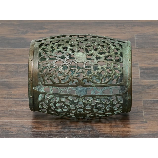 Midcentury Bronze Garden Seat with Openwork Foliate Design For Sale - Image 10 of 10