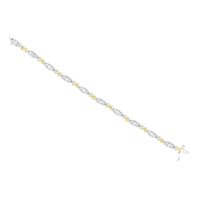 3 Carat Diamond 'X' Tennis Bracelet For Sale