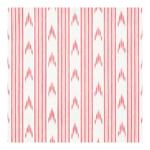 Sample - Schumacher X Mark D. Sikes Santa Barbara Ikat Wallpaper in Pink For Sale