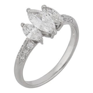Vintage Diamond Platinum Three Stone Engagement Ring ,Size 5.25 For Sale