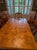 Brown French Provincial Style Draw Leaf Dining Table With Oak Parquet Top With 6 Chairs For Sale - Image 8 of 8