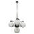 This elegant period fixture combines chrome-plated metal construction with stained wood accents and four beautifully...
