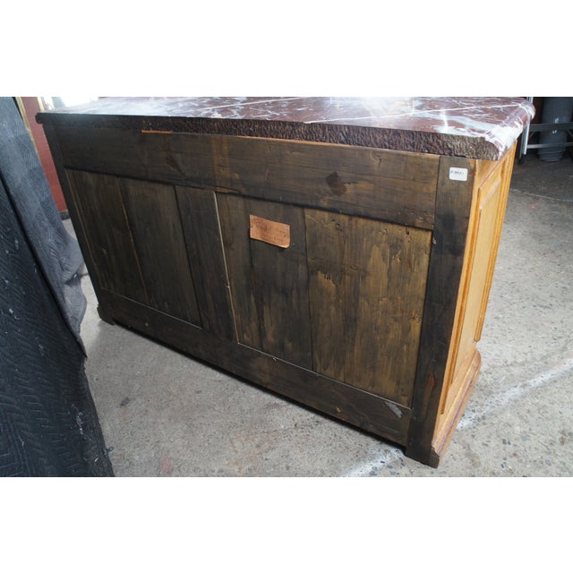 Antique 18th C. French Louis XIV Oak & Marble Hunting Buffet Commode Cabinet For Sale - Image 13 of 15